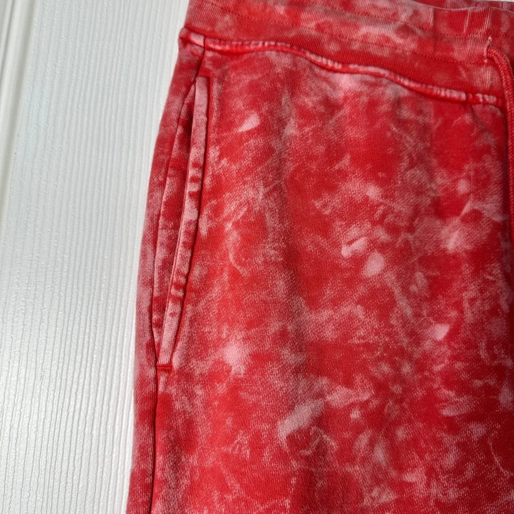 Sniper Gang Kodak Black Glee Men Red Acid Wash Tie Dye Joggers Logo Sweatpants M